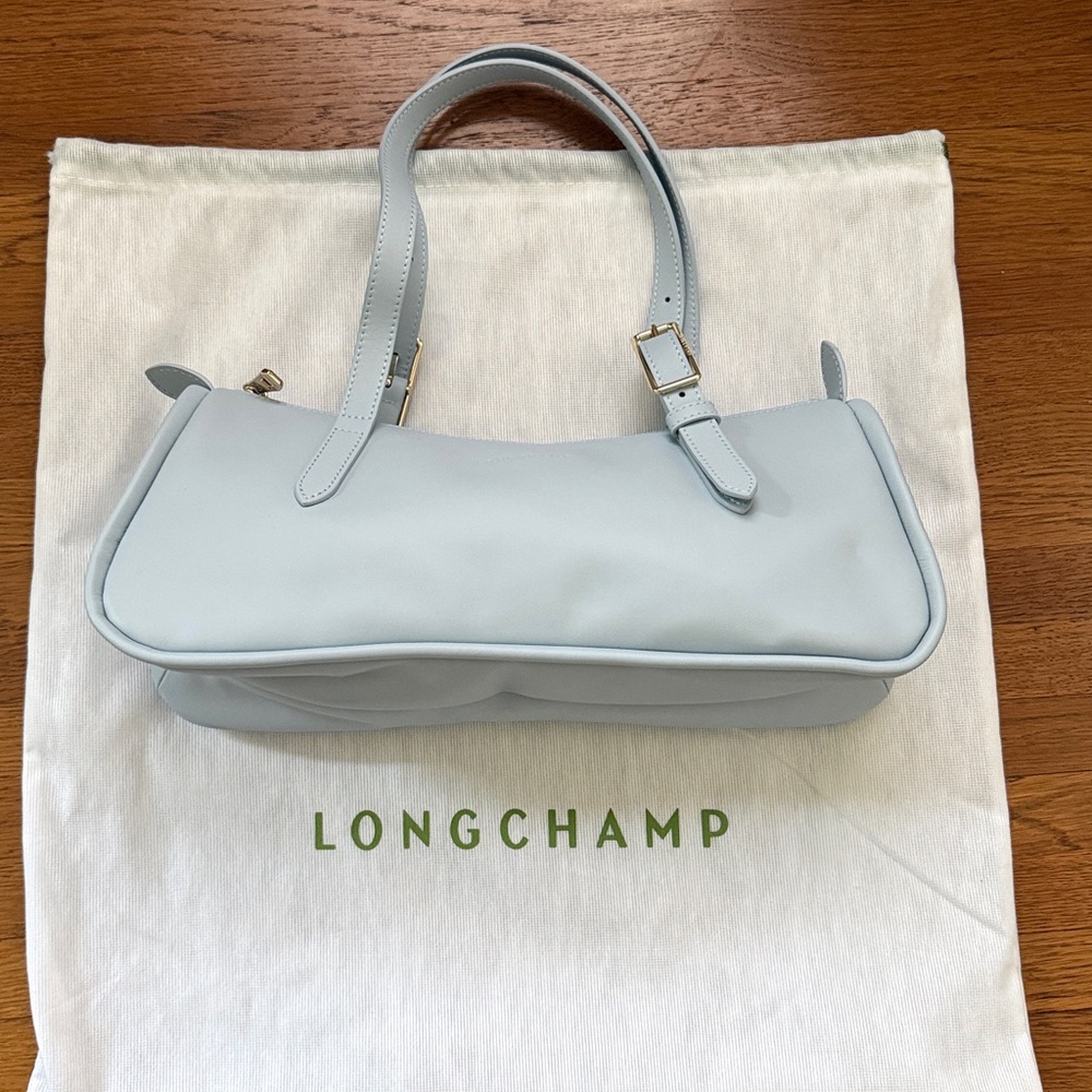 NWOT Longchamp Looong L Shoulder Bag Sky Blue - Picture 6 of 7